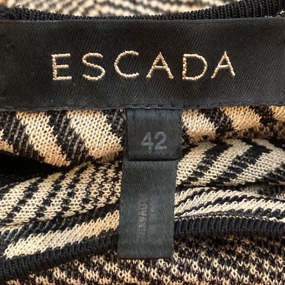 New ESCADA Y2K Vintage Geometric Knit Top Sleeveless Mock-neck M MSRP $400 - Picture 4 of 10